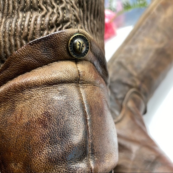 Frye 8 1/2 Melissa‎ Scrunch Brown Riding Boots 77103 - Picture 14 of 15